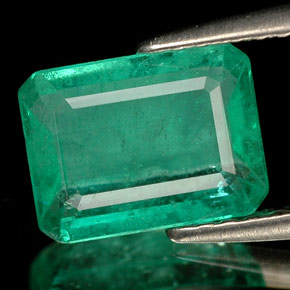1,50 ctw natürlicher grüner Smaragd, Smaragdschliff, SI-I1