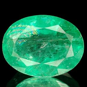 1,47 ctw natürlicher grüner Smaragd, Oval Schliff, SI-I1