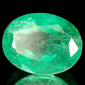 1,47 ctw natürlicher grüner Smaragd, Oval Schliff, SI-I1