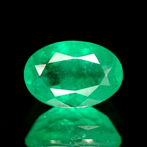 0,51 ctw natürlicher grüner Smaragd, Oval Schliff, SI-I1