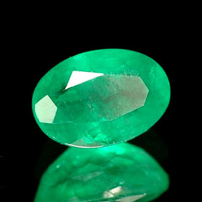 0,51 ctw natürlicher grüner Smaragd, Oval Schliff, SI-I1