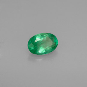 0,48 ctw natürlicher grüner Smaragd, Oval Schliff, I1