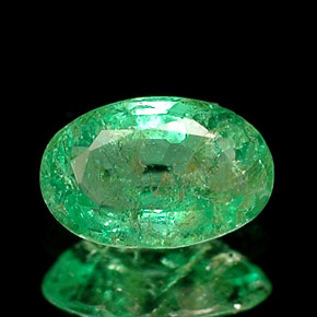 0,32 ctw natürlicher grüner Smaragd, Oval Schliff, I1