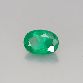 0,77 ctw natürlicher grüner Smaragd, Oval Schliff, SI-I1