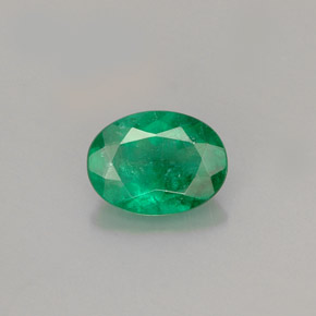 0,83 ctw natürlicher grüner Smaragd, Oval Schliff, I1