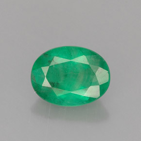 0,95 ctw natürlicher grüner Smaragd, Oval Schliff, I1