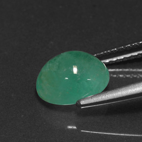 2,02 ctw natürlicher grüner Smaragd, Oval Schliff, Lichtdurchlässig