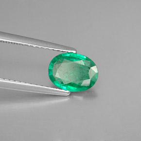 0,95 ctw natürlicher grüner Smaragd, Oval Schliff, SI-I1