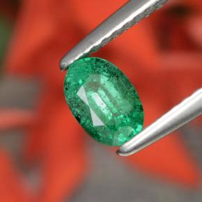 0,48 ctw natürlicher grüner Smaragd, Oval Schliff, SI-I1