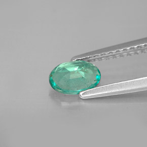 0,43 ctw natürlicher grüner Smaragd, Oval Schliff, SI-I1