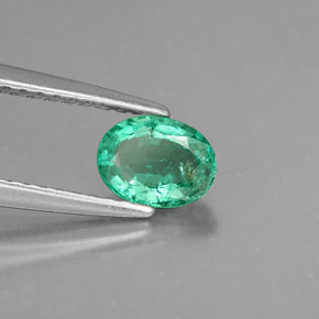 0,55 ctw natürlicher grüner Smaragd, Oval Schliff, VS-SI