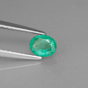 0,32 ctw natürlicher grüner Smaragd, Oval Schliff, SI