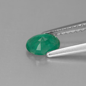 0,42 ctw natürlicher grüner Smaragd, Oval Schliff, SI-I1