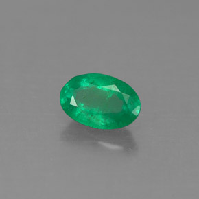 0,49 ctw natürlicher grüner Smaragd, Oval Schliff, SI-I1