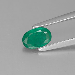 0,41 ctw natürlicher grüner Smaragd, Oval Schliff, SI-I1