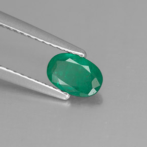 0,41 ctw natürlicher grüner Smaragd, Oval Schliff, SI-I1
