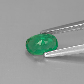 0,45 ctw natürlicher grüner Smaragd, Oval Schliff, SI-I1