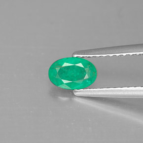 0,44 ctw natürlicher grüner Smaragd, Oval Schliff, SI-I1