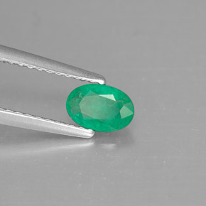 0,44 ctw natürlicher grüner Smaragd, Oval Schliff, SI-I1