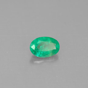 0,45 ctw natürlicher grüner Smaragd, Oval Schliff, SI-I1