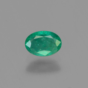 0,46 ctw natürlicher grüner Smaragd, Oval Schliff, SI