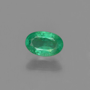 0,46 ctw natürlicher grüner Smaragd, Oval Schliff, SI