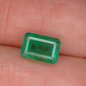 1,09 ctw natürlicher grüner Smaragd, Smaragdschliff, SI-I1