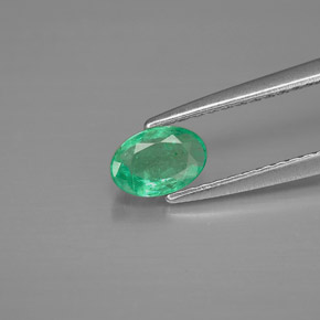 0,42 ctw natürlicher grüner Smaragd, Oval Schliff, VS-SI