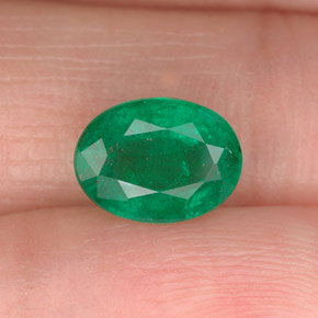 1,60 ctw natürlicher grüner Smaragd, Oval Schliff, SI