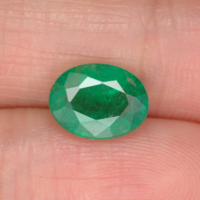 1,56 ctw natürlicher grüner Smaragd, Oval Schliff, SI