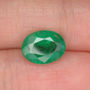 1,56 ctw natürlicher grüner Smaragd, Oval Schliff, SI