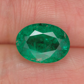 2,46 ctw natürlicher grüner Smaragd, Oval Schliff, SI-I1