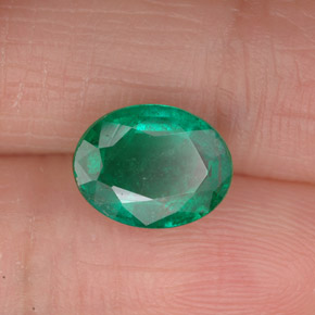 1,63 ctw natürlicher grüner Smaragd, Oval Schliff, VS-SI