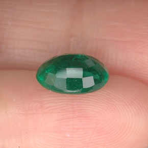 1,63 ctw natürlicher grüner Smaragd, Oval Schliff, VS-SI