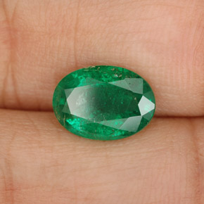 1,60 ctw natürlicher grüner Smaragd, Oval Schliff, SI-I1