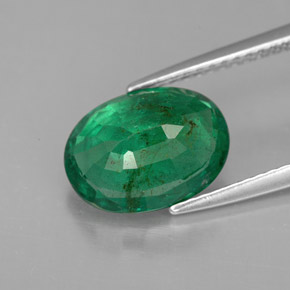 2,67 ctw natürlicher grüner Smaragd, Oval Schliff, VS