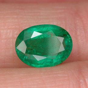 1,72 ctw natürlicher grüner Smaragd, Oval Schliff, VS-SI