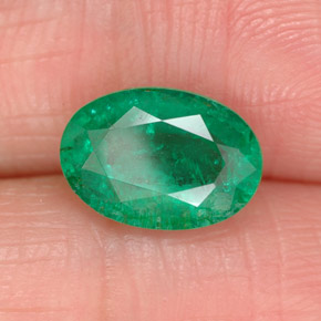 1,64 ctw natürlicher grüner Smaragd, Oval Schliff, SI-I1