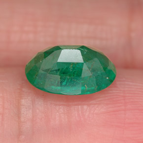 1,64 ctw natürlicher grüner Smaragd, Oval Schliff, SI-I1