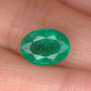 1,85 ctw natürlicher grüner Smaragd, Oval Schliff, SI-I1