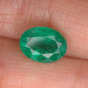 1,85 ctw natürlicher grüner Smaragd, Oval Schliff, SI-I1