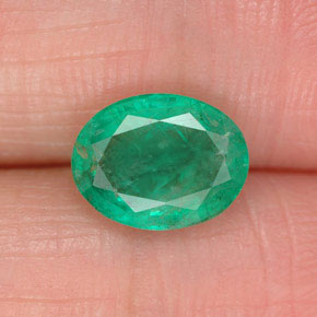 1,64 ctw natürlicher grüner Smaragd, Oval Schliff, SI