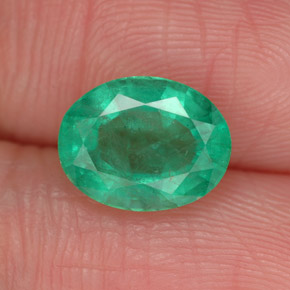 1,87 ctw natürlicher grüner Smaragd, Oval Schliff, SI