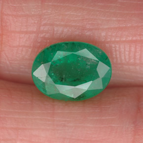 1,61 ctw natürlicher grüner Smaragd, Oval Schliff, SI-I1