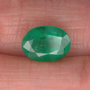 1,61 ctw natürlicher grüner Smaragd, Oval Schliff, SI-I1