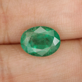 1,61 ctw natürlicher grüner Smaragd, Oval Schliff, SI-I1
