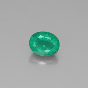 0,39 ctw natürlicher grüner Smaragd, Oval Schliff, SI
