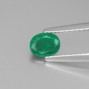 0,35 ctw natürlicher grüner Smaragd, Oval Schliff, SI