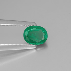 0,35 ctw natürlicher grüner Smaragd, Oval Schliff, SI