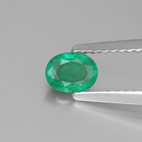 0,36 ctw natürlicher grüner Smaragd, Oval Schliff, SI